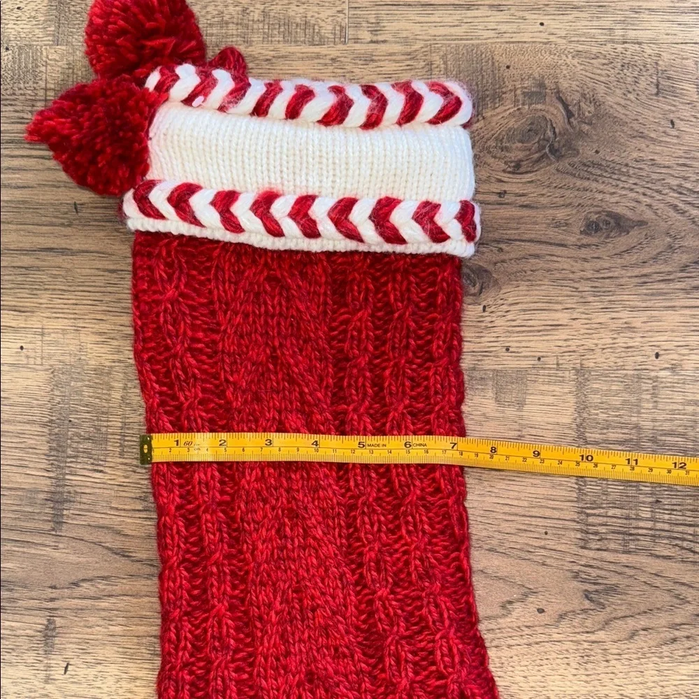 Red and Cream CHRISTMAS Decoration Boot